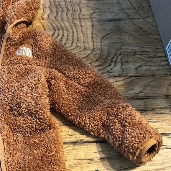 The North Face Brown Sherpa Footie One Piece - Picture 4 of 5